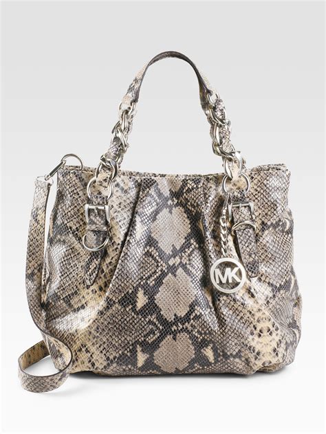 michael kors python tote red|michael kors snakeskin bag.